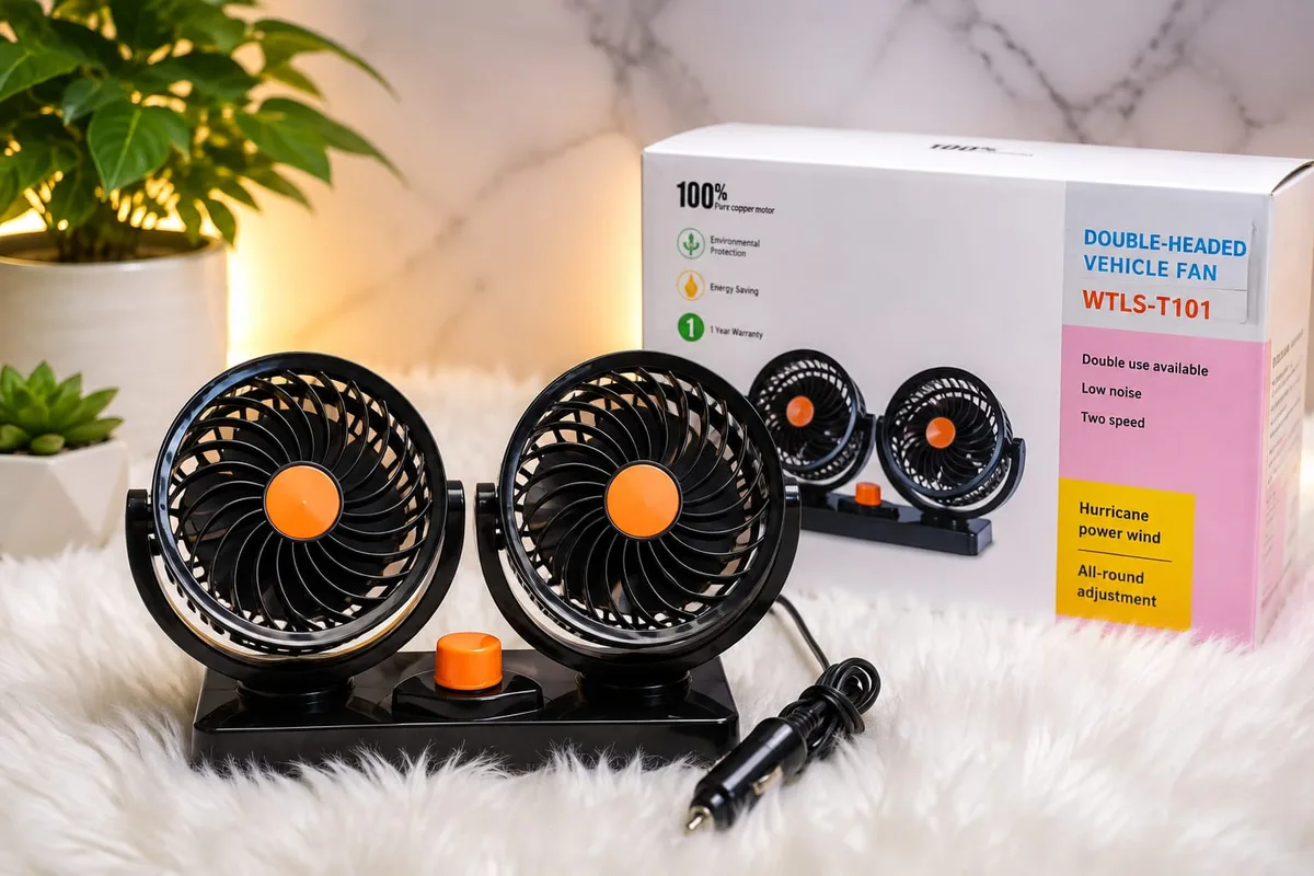 VENTILADOR PARA AUTO DE DOBLE CABEZAL 